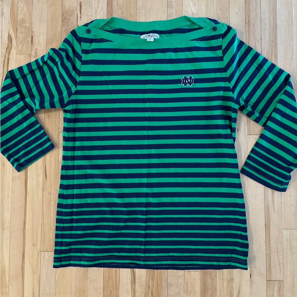 Lady Irish by Peter Millar Notre Dame Medium Boatneck Top